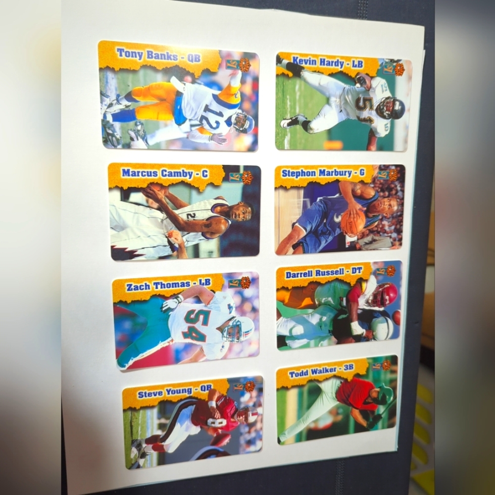 1997 Talkn' Sports Phone Cards $1 NFL NBA MLB Lot of 8